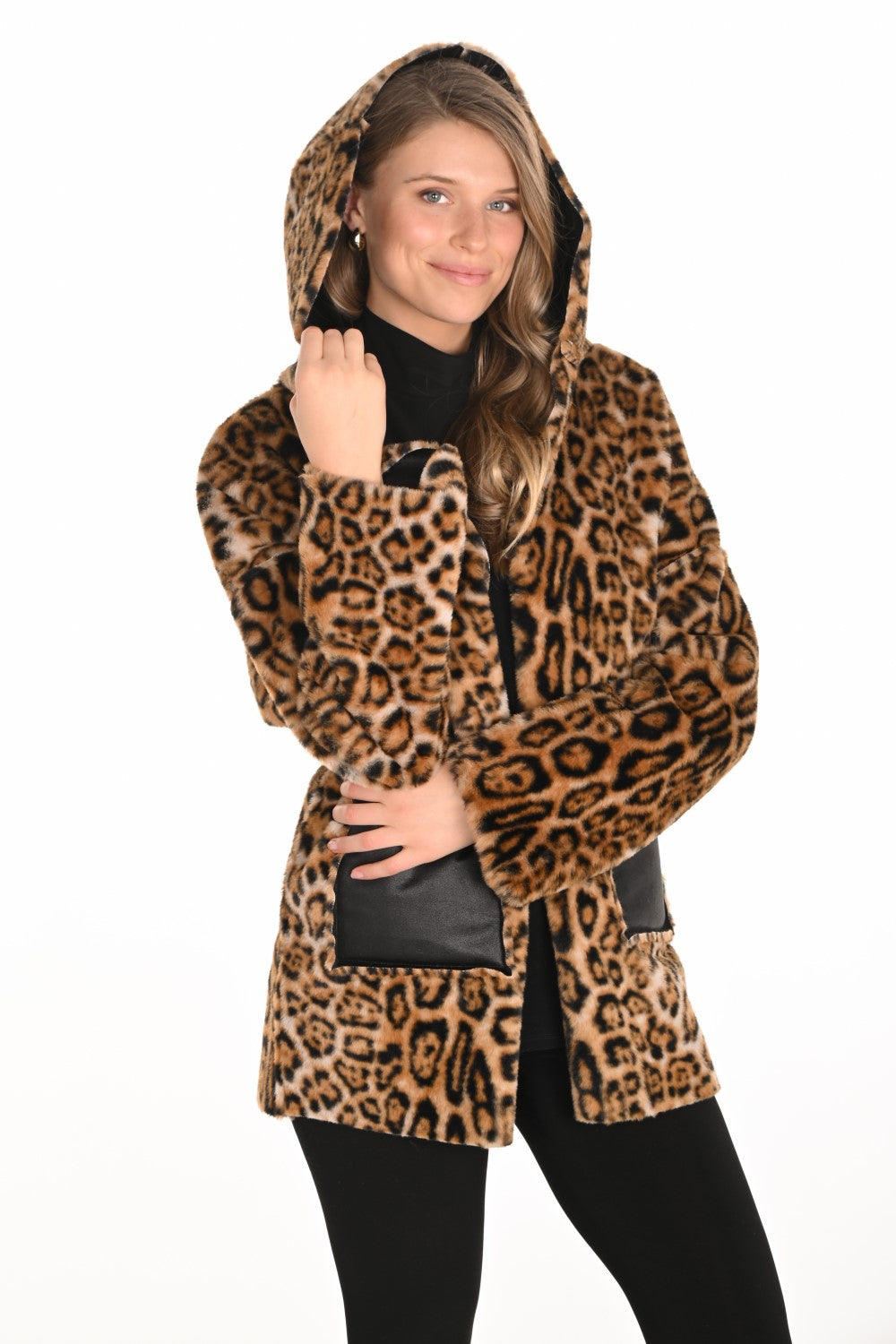 Frank Lyman Jacket 253873 Black/Leopard