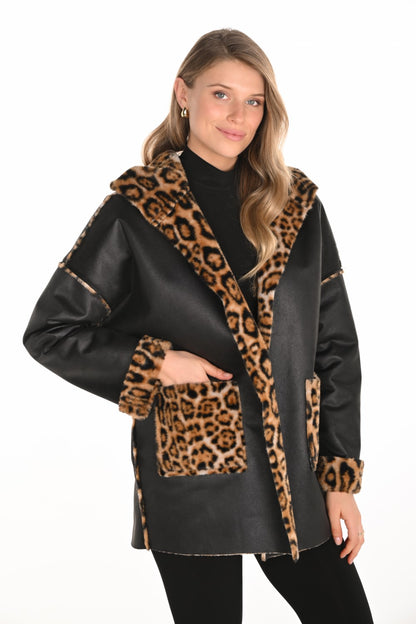 Frank Lyman Jacket 253873 Black/Leopard