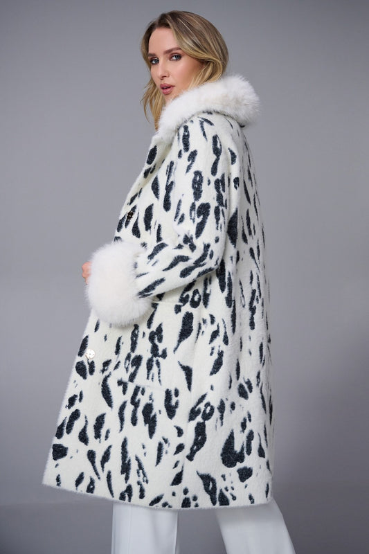 Joseph Ribkoff Coat 253904 Winter White/Black