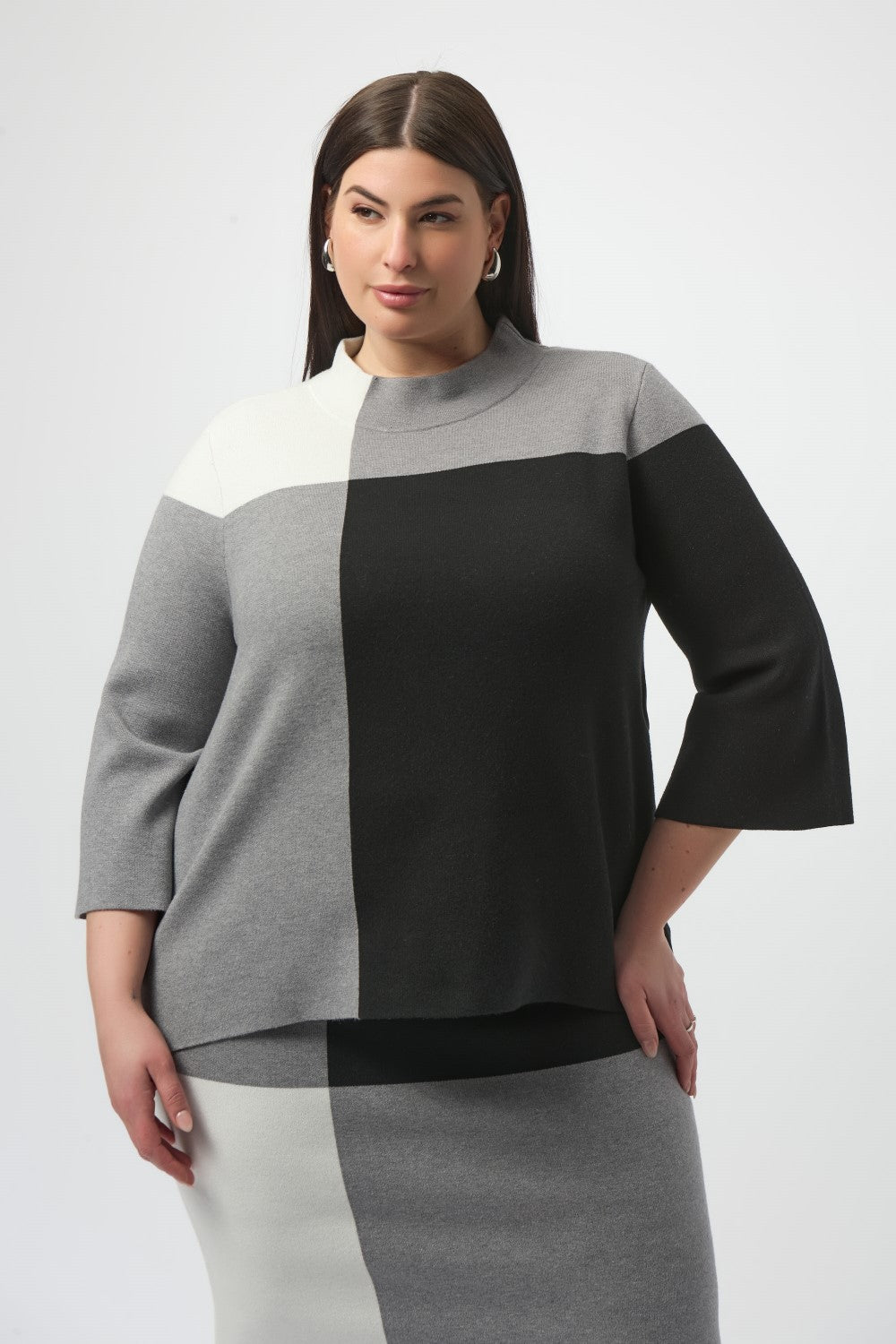 Joseph Ribkoff Pullover 253907 Schwarz/Grau/Vanille