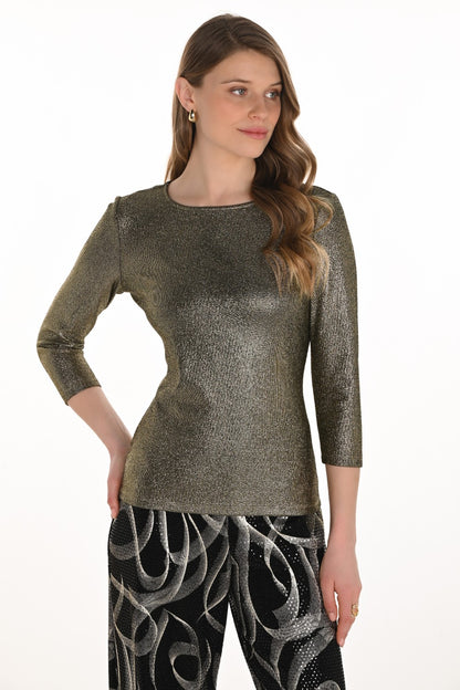 Frank Lyman Top 254152 Gold/Black