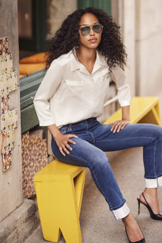 Frank Lyman Blouse 254236 Champagne