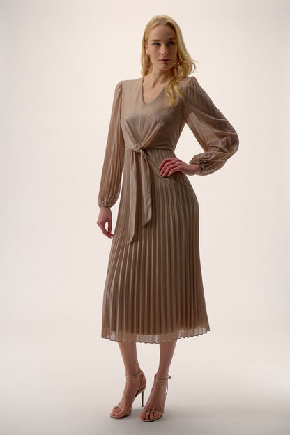 Joseph Ribkoff Dress 254728 Taupe/Silver