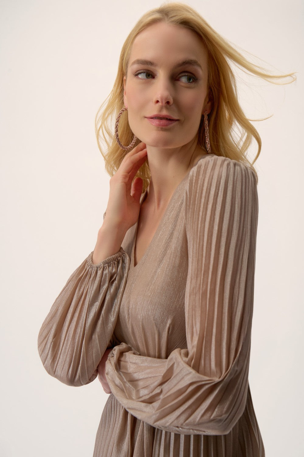 Joseph Ribkoff Dress 254728 Taupe/Silver