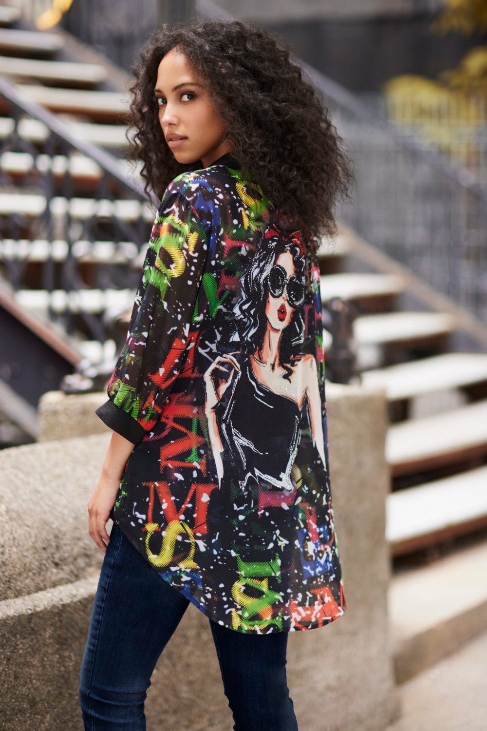 Frank Lyman Blouse 254932 Black/Multi