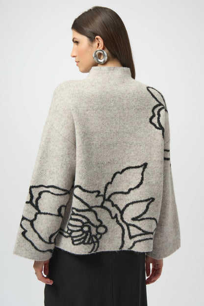 Joseph Ribkoff Sweater 254943 Oatmeal Melange/Black