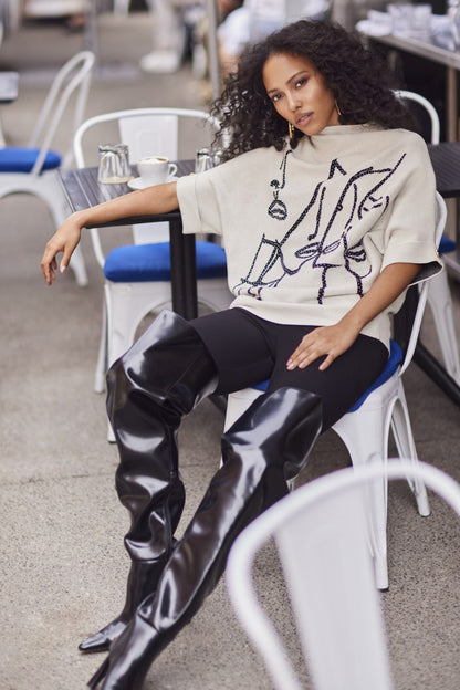 Frank Lyman Top 254969 Off White/Black