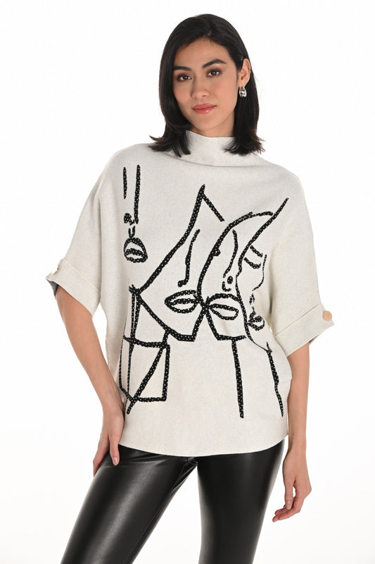 Frank Lyman Top 254969 Off White/Black