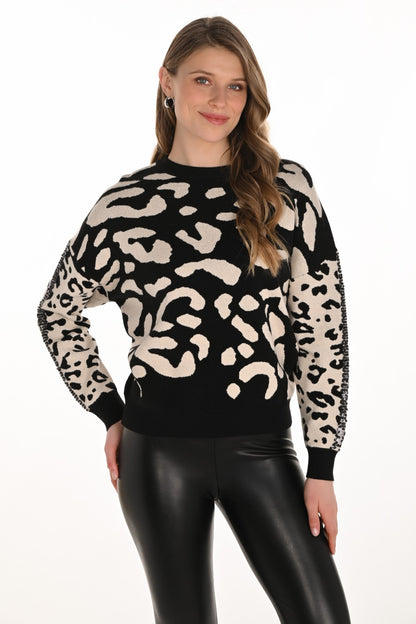 Frank Lyman Sweater 254988 Cream/Black