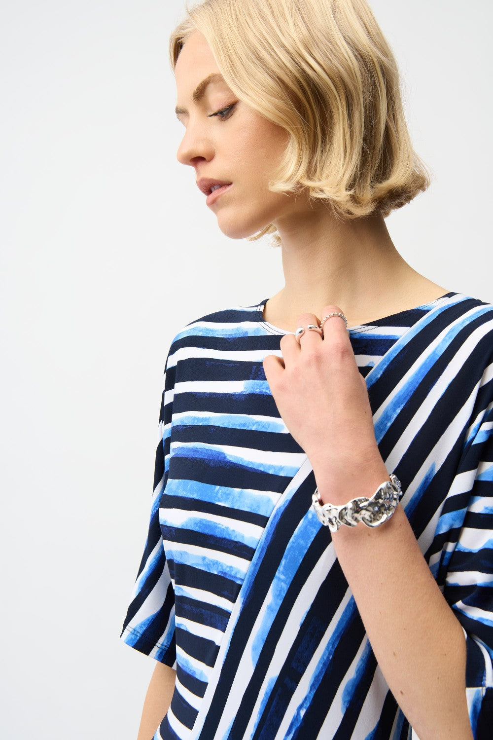 Joseph Ribkoff Dress 261047 Blue/Vanilla