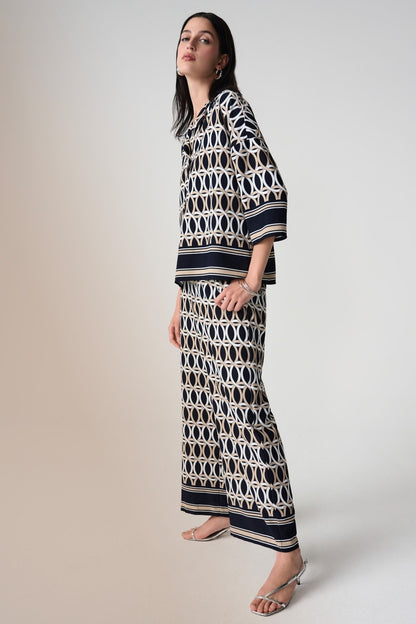 Joseph Ribkoff Pant 261058 Midnight Blue/Multi