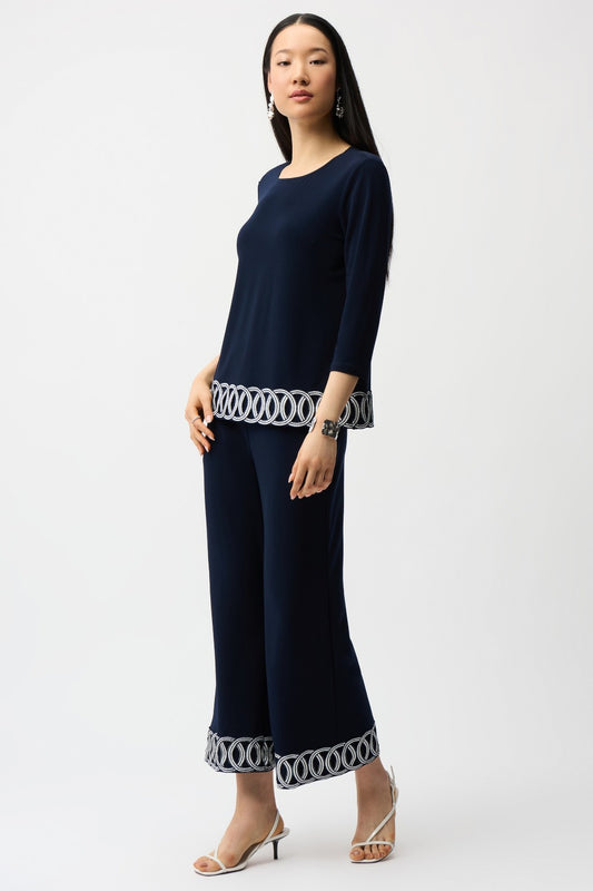 Joseph Ribkoff Top 261069 Midnight Blue/Vanilla