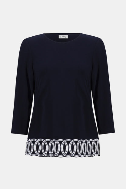 Joseph Ribkoff Top 261069 Midnight Blue/Vanilla