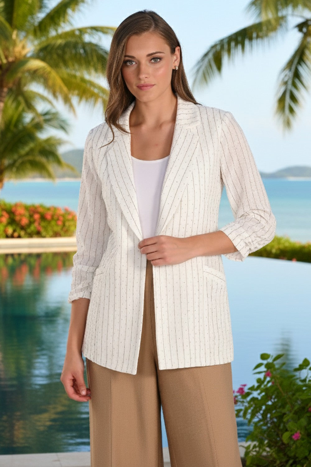 Frank Lyman Jacket 261100 Off White/Toupe