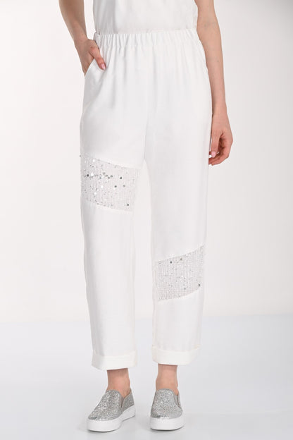 Frank Lyman Pant 261114 Off White/Silver