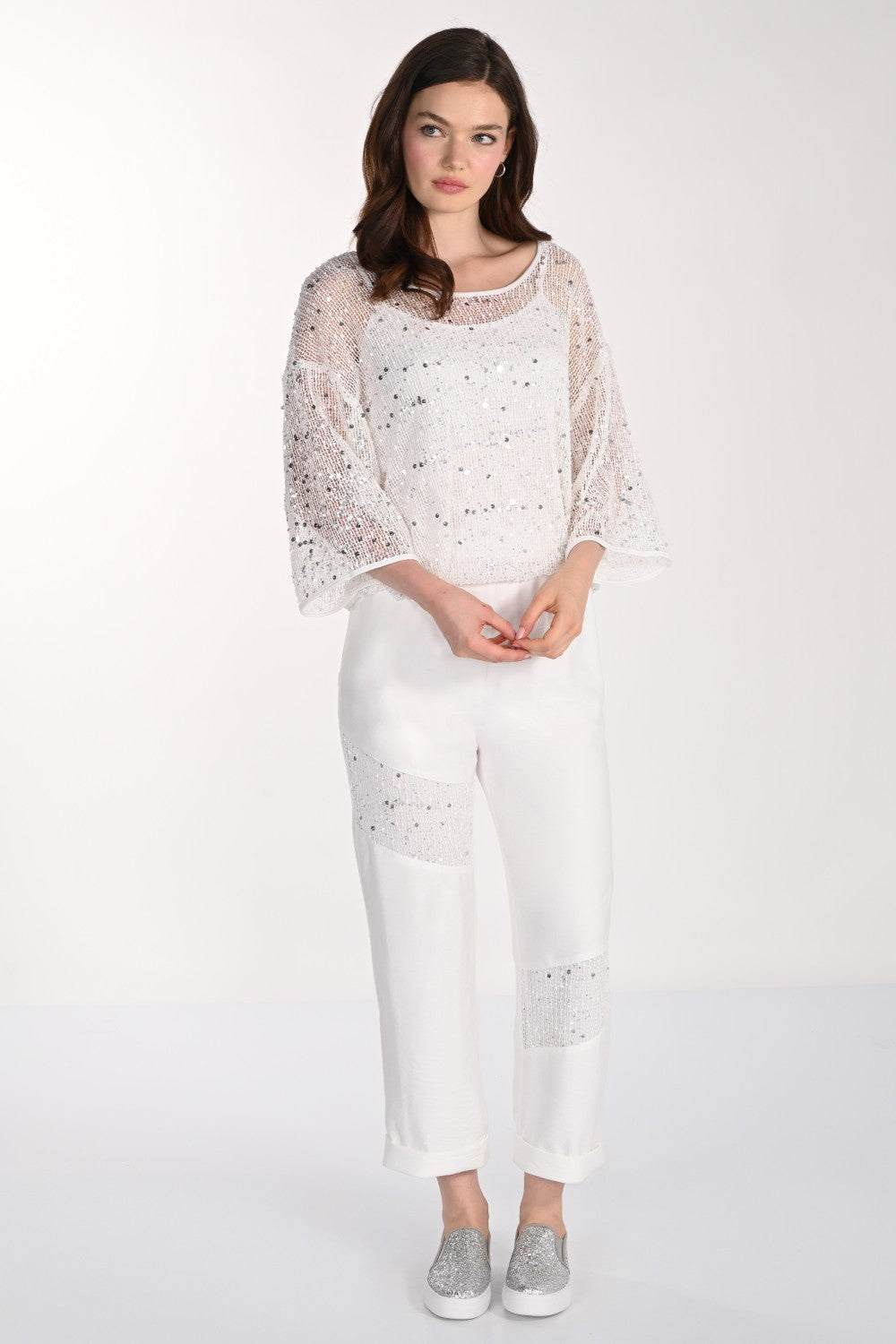 Frank Lyman Pant 261114 Off White/Silver