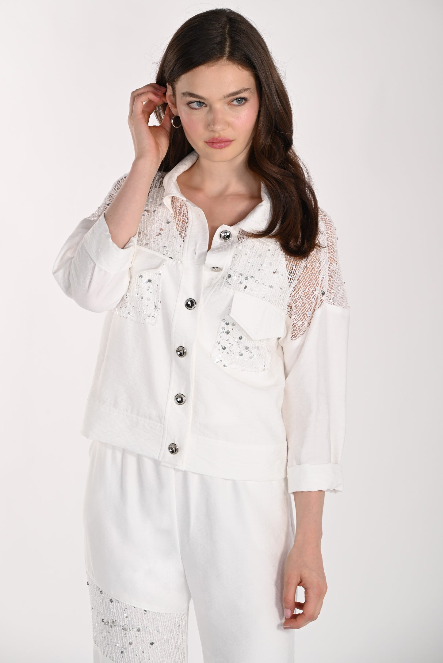Frank Lyman Jacket 261115 Off-White/Silver