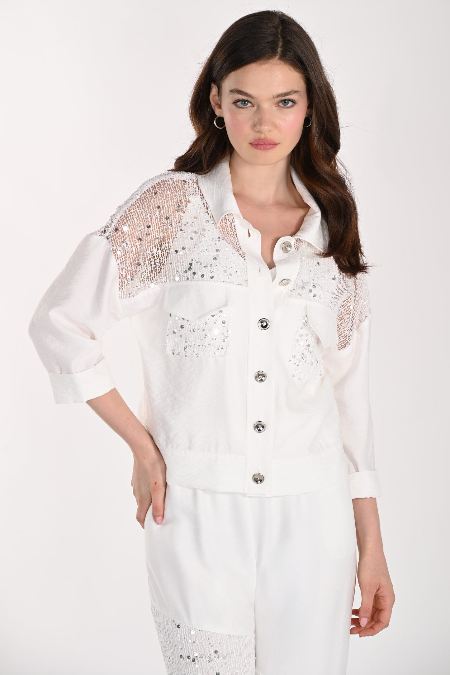 Frank Lyman Jacket 261115 Off-White/Silver