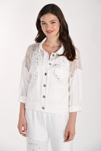 Frank Lyman Jacket 261115 Off-White/Silver