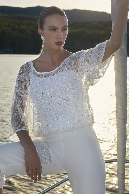 Frank Lyman Top 261116 Off White/Silver