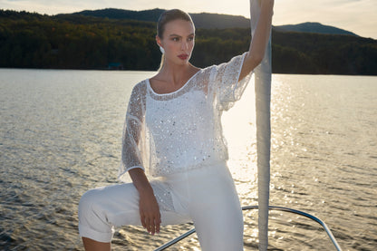 Frank Lyman Top 261116 Off White/Silver