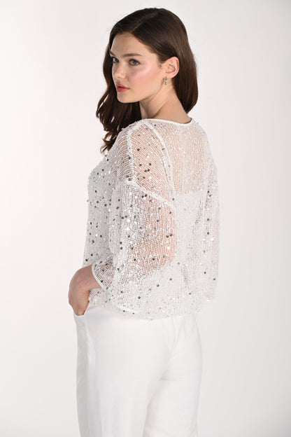 Frank Lyman Top 261116 Off White/Silver