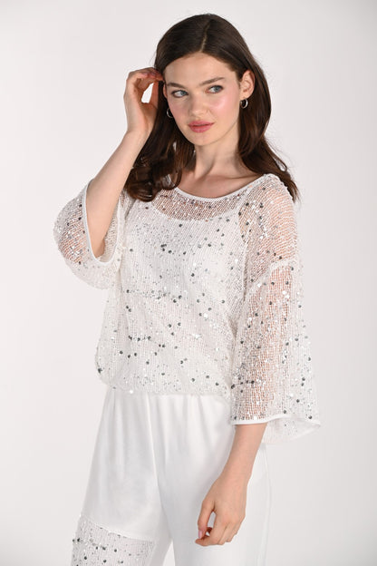 Frank Lyman Top 261116 Off White/Silver