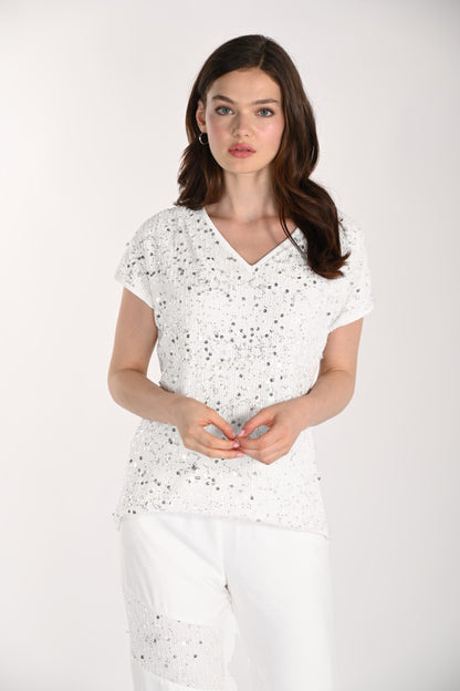 Frank Lyman Top 261117 Off-White/Silver