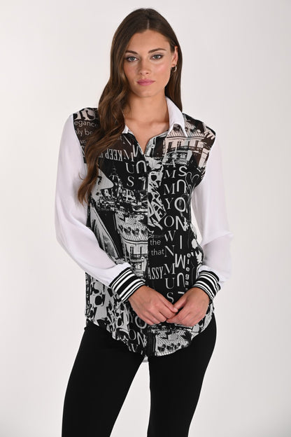 Frank Lyman Blouse 261200 Black/Off White