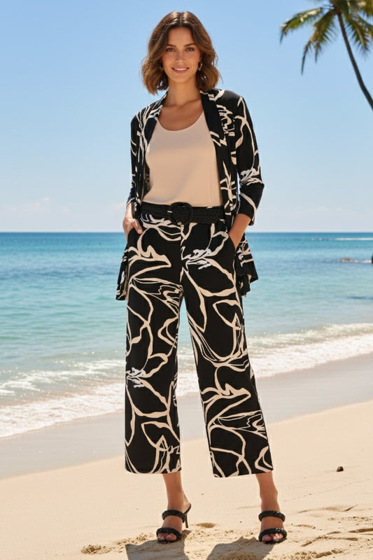 Pantalon Frank Lyman 261225 Noir/Beige