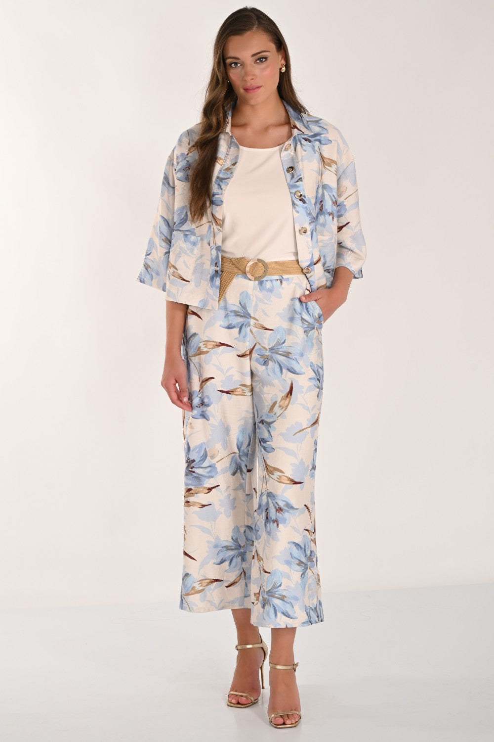 Frank Lyman Pant 261286 Porcelain/Blue