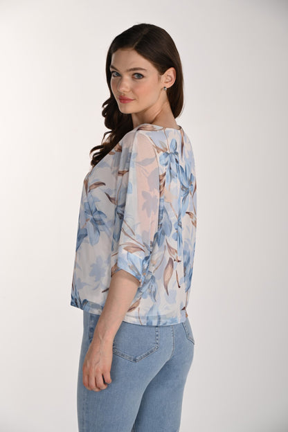 Frank Lyman Top 261287 Porcelain/Blue