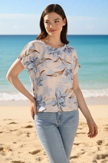 Frank Lyman Top 261289 Porcelain/Blue