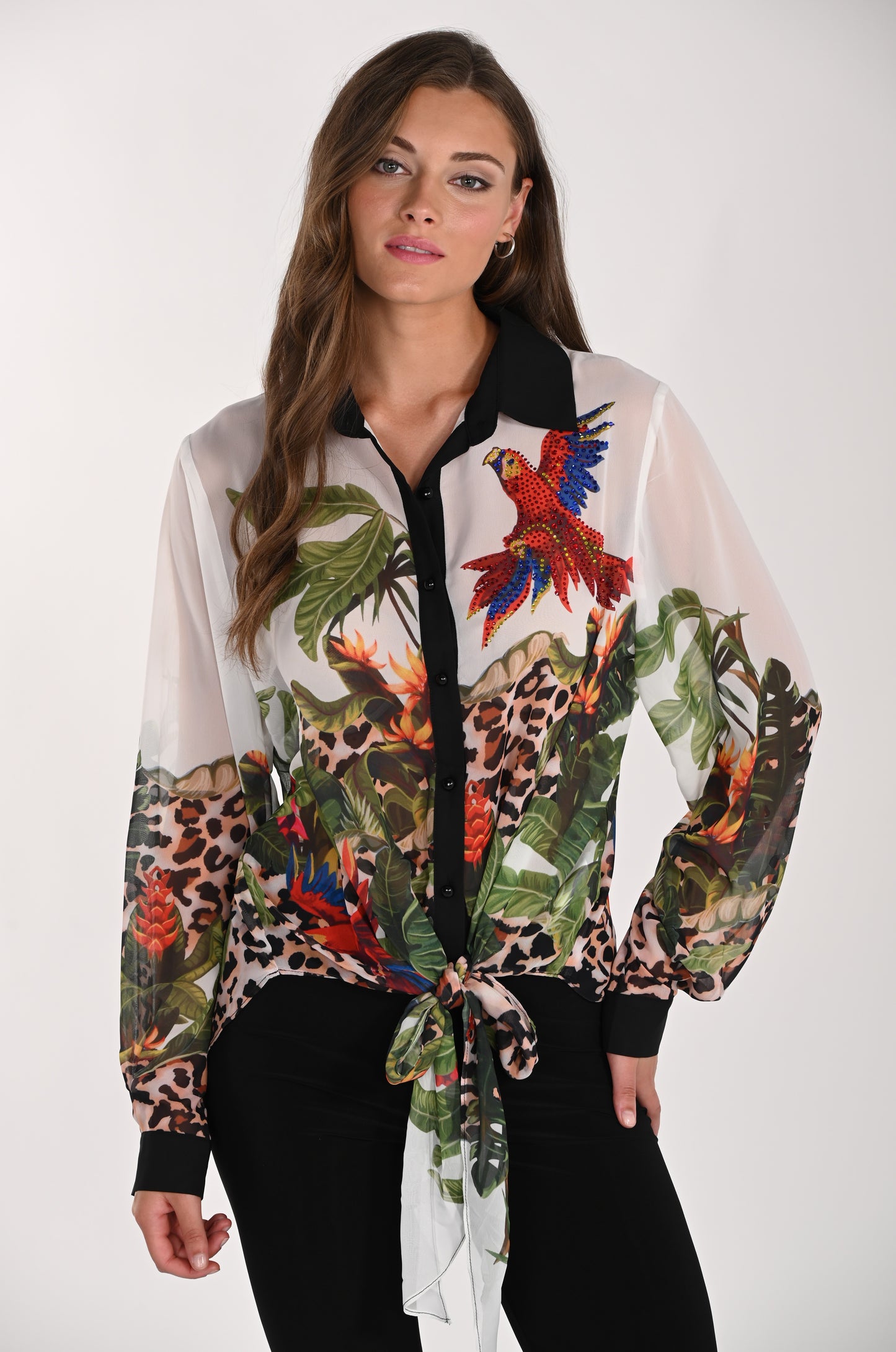Frank Lyman Blouse 261617 White/Green