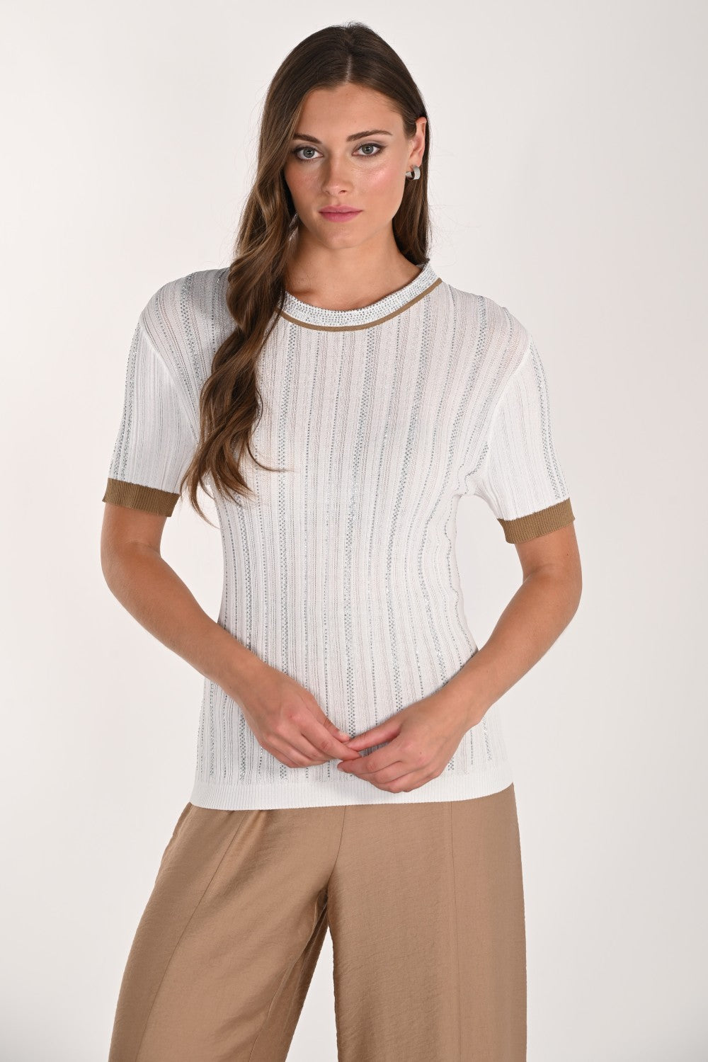 Frank Lyman Top 261638 Off White/Taupe