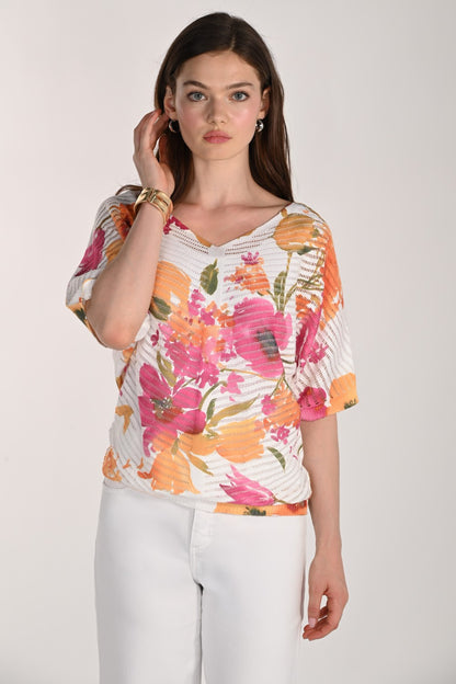 Frank Lyman Top 261644 Weiß/Rosa