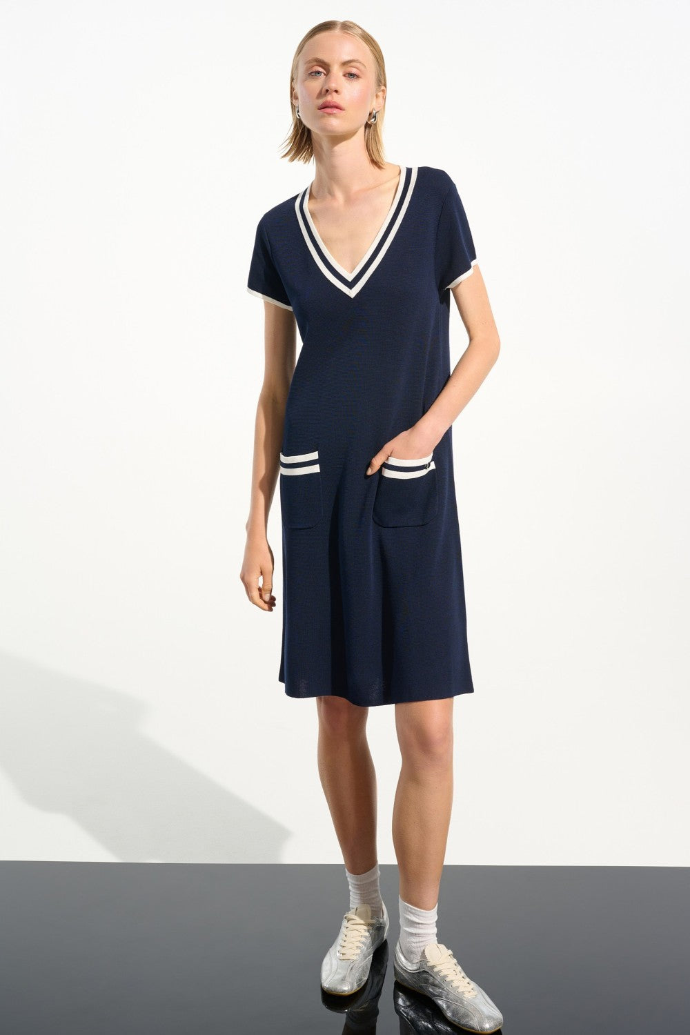 Joseph Ribkoff Dress 261648 Indigo/Vanilla