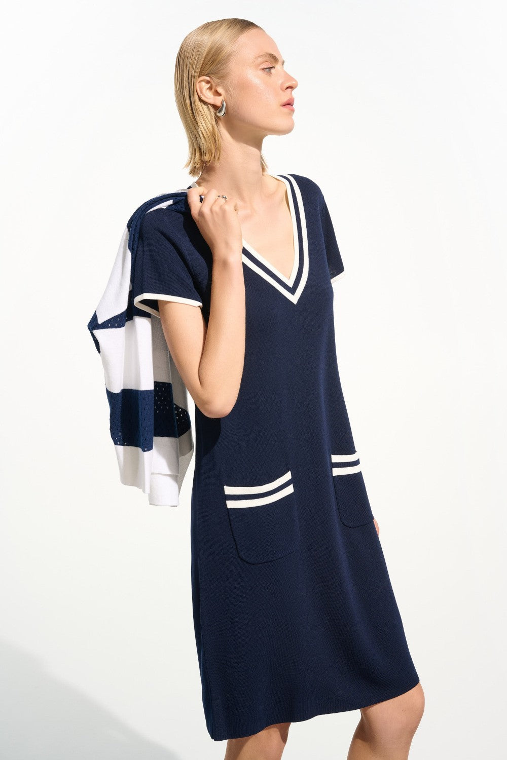 Joseph Ribkoff Dress 261648 Indigo/Vanilla