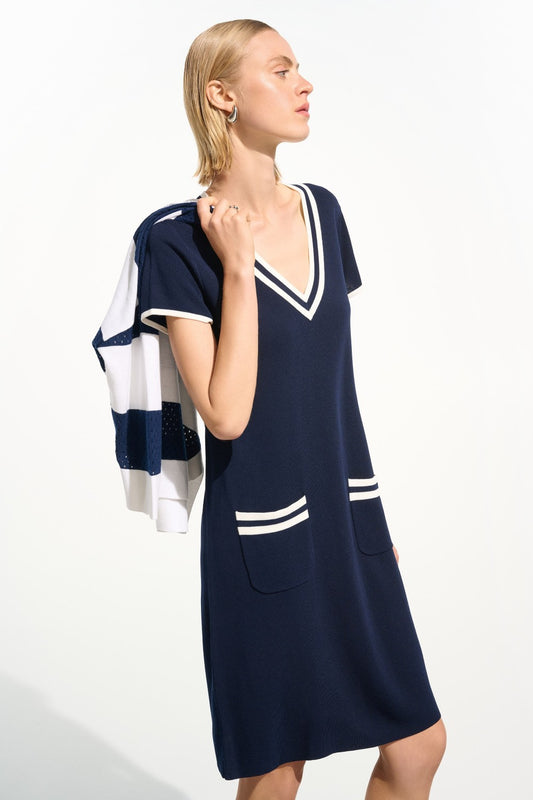 Joseph Ribkoff Dress 261648 Indigo/Vanilla