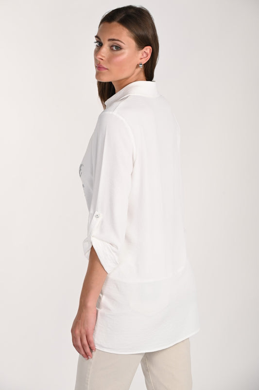 Frank Lyman Blouse 261654 Off white / Pink