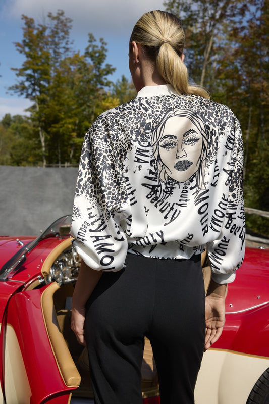 Frank Lyman Jacket 261657 Off White/Cheetah