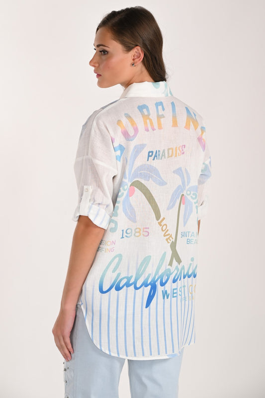 Frank Lyman Blouse 261659 Off White/Blue