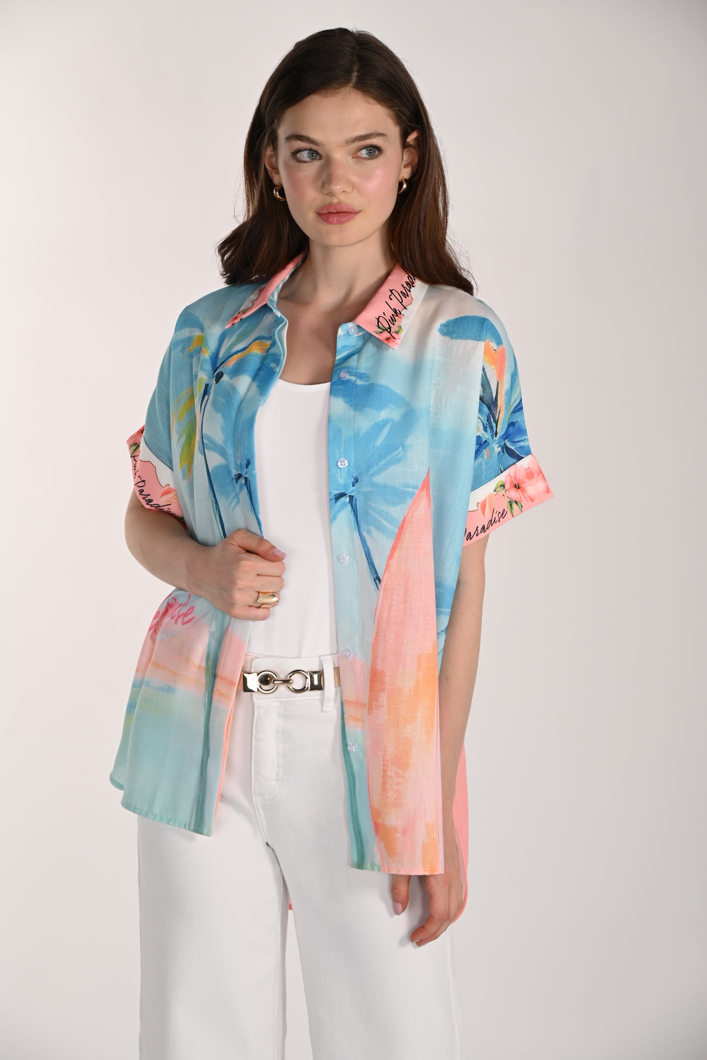 Frank Lyman Blouse 261662 Blue/Pink