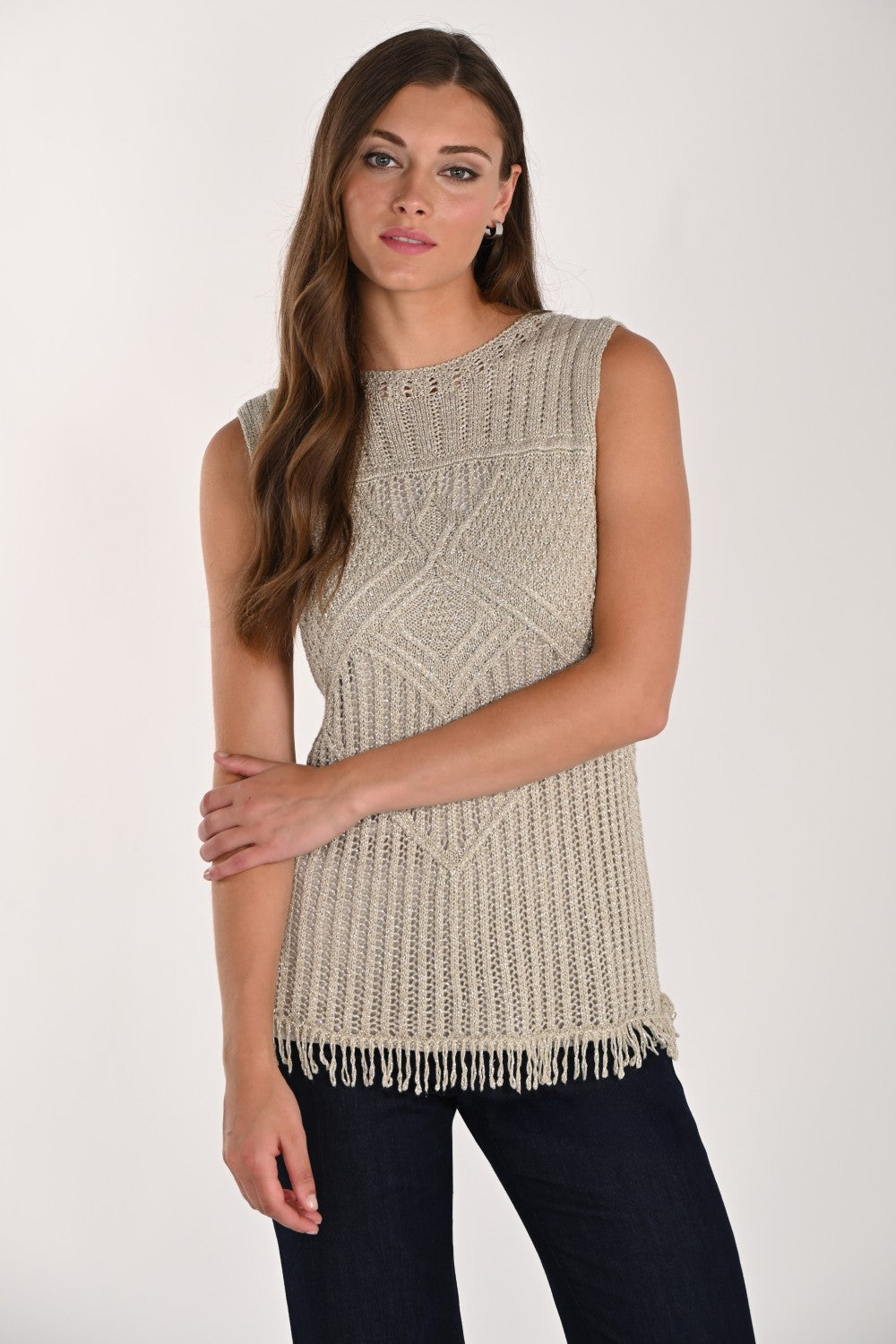 Frank Lyman Top 261667 Beige/silver