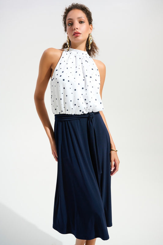 Joseph Ribkoff Kleid 261750 Vanille/Mitternachtsblau