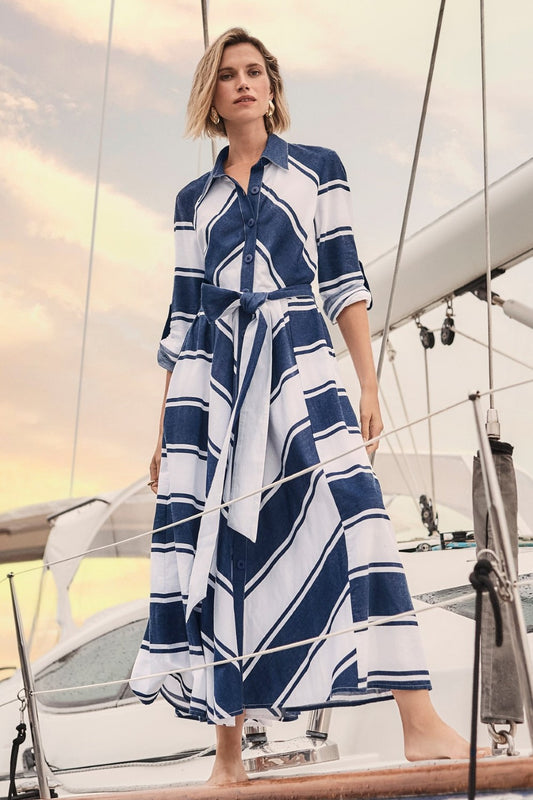 Joseph Ribkoff Dress 261936 Navy/White