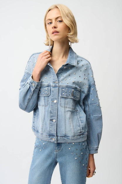Joseph Ribkoff Denim Jacket 261946 Light-Blue