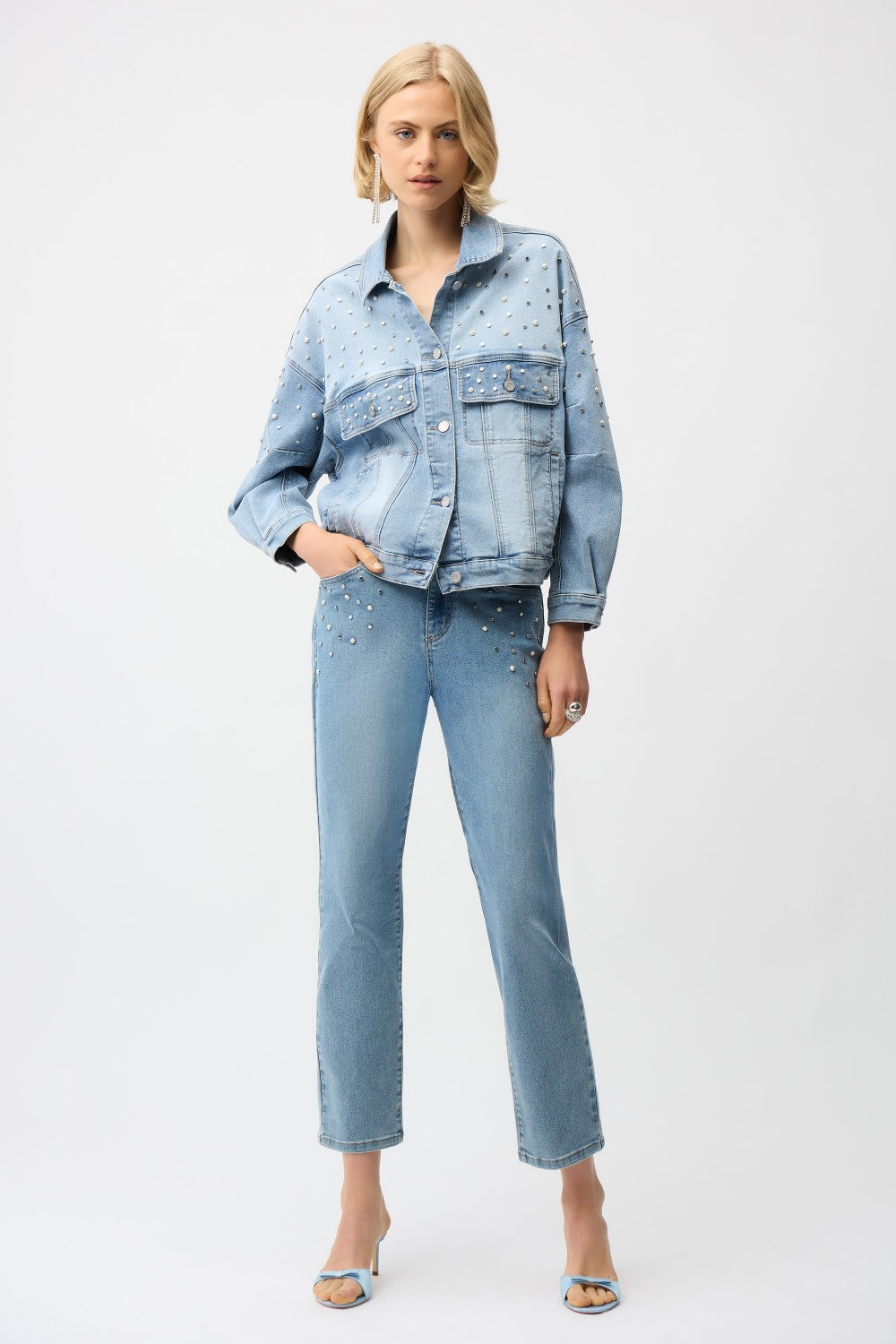 Joseph Ribkoff Denim Jacket 261946 Light-Blue – Belle Mia Boutique