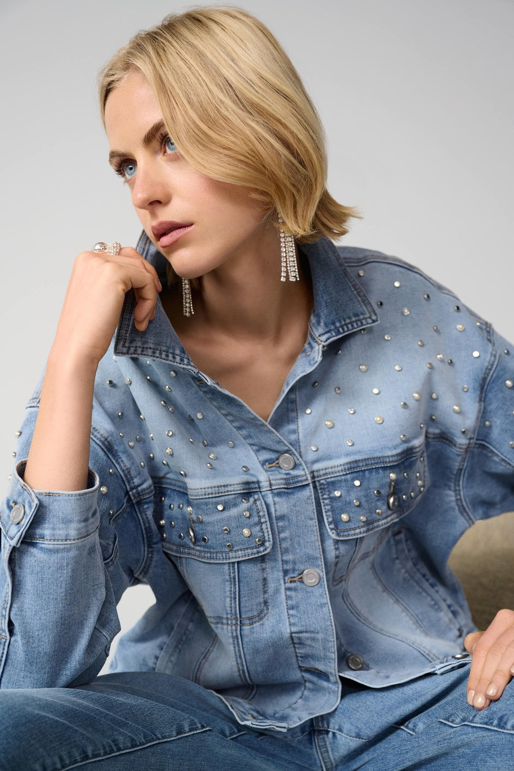 Joseph Ribkoff Denim Jacket 261946 Light-Blue – Belle Mia Boutique