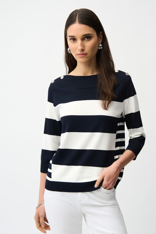 Joseph Ribkoff Sweater 261963 Midnight Blue/Vanilla